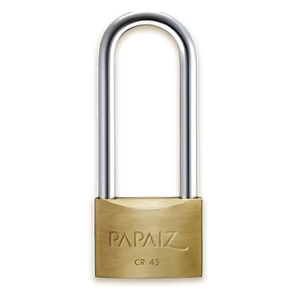 Papaiz brand long shackle padlocks.