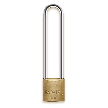 Papaiz brand long shackle padlocks.